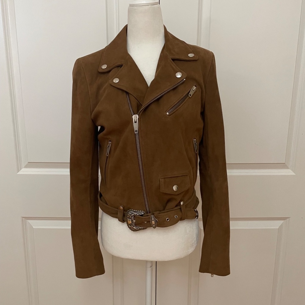 Suede Leather Moto Jacket from The Kooples